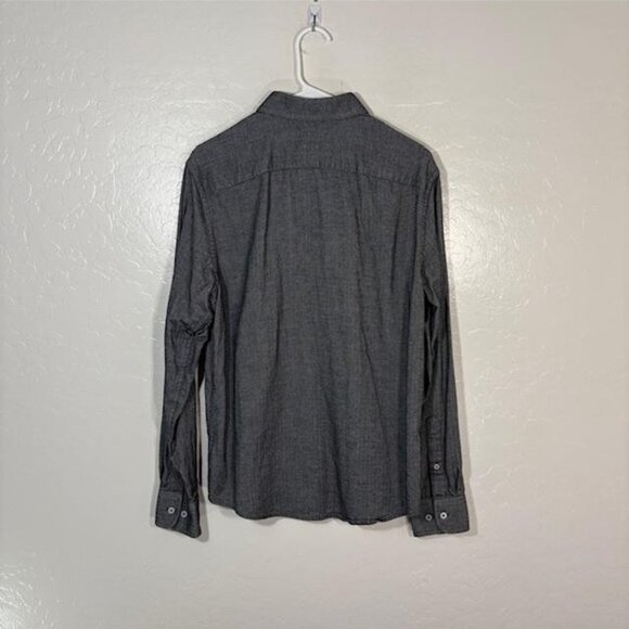UNTUCKit Shirt Mens Medium Black Librando Slim Fit Herringbone Cotton Button Up - Picture 5 of 7